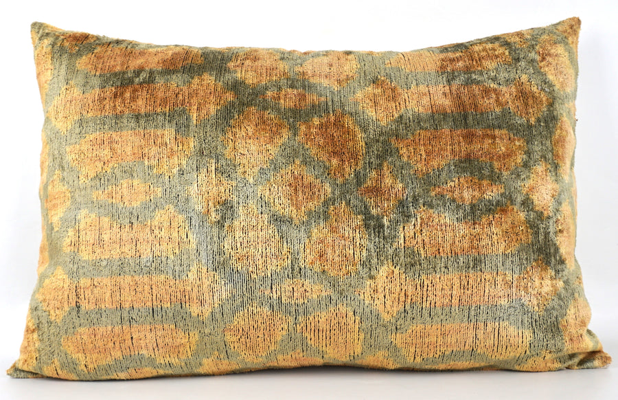 HANDMADE- IKAT SILK/VELVET PILLOWCASE