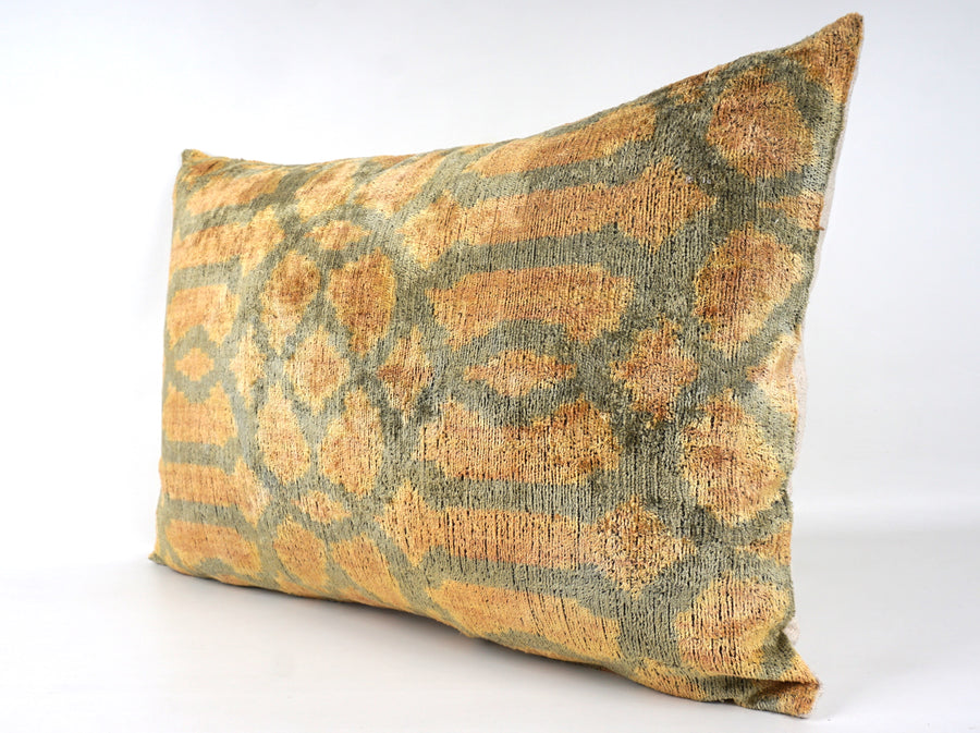 HANDMADE- IKAT SILK/VELVET PILLOWCASE