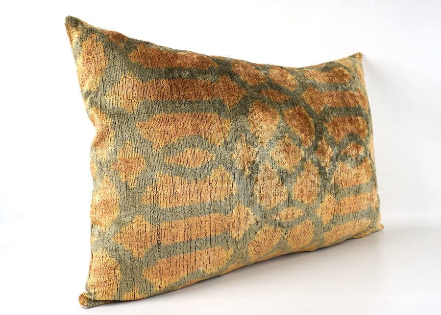 HANDMADE- IKAT SILK/VELVET PILLOWCASE