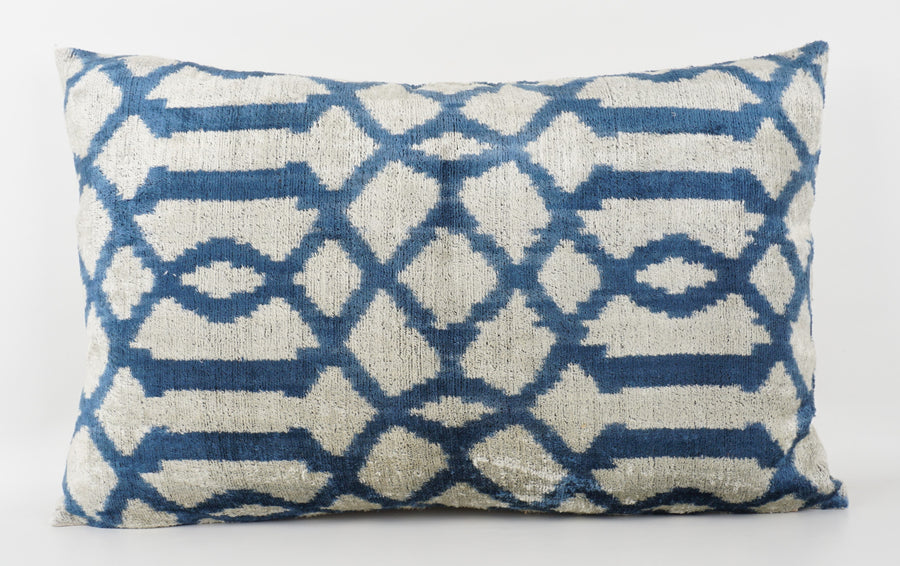 HANDMADE- IKAT SILK/VELVET PILLOWCASE