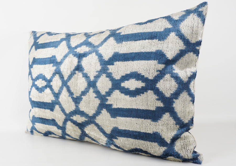 HANDMADE- IKAT SILK/VELVET PILLOWCASE