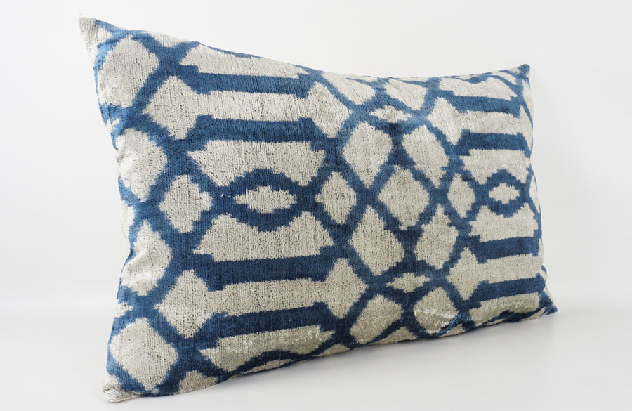 HANDMADE- IKAT SILK/VELVET PILLOWCASE