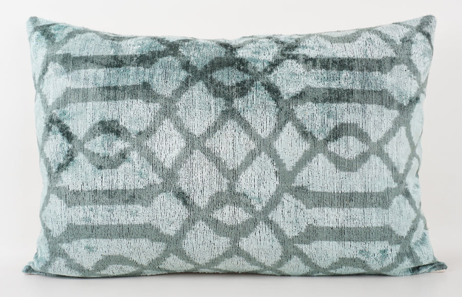 HANDMADE- IKAT SILK/VELVET PILLOWCASE