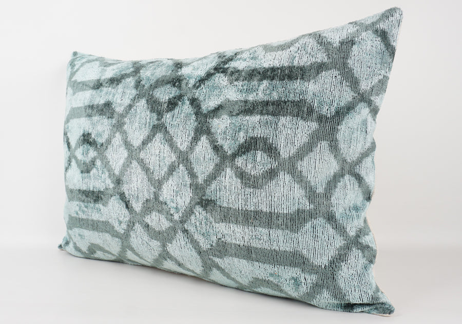 HANDMADE- IKAT SILK/VELVET PILLOWCASE