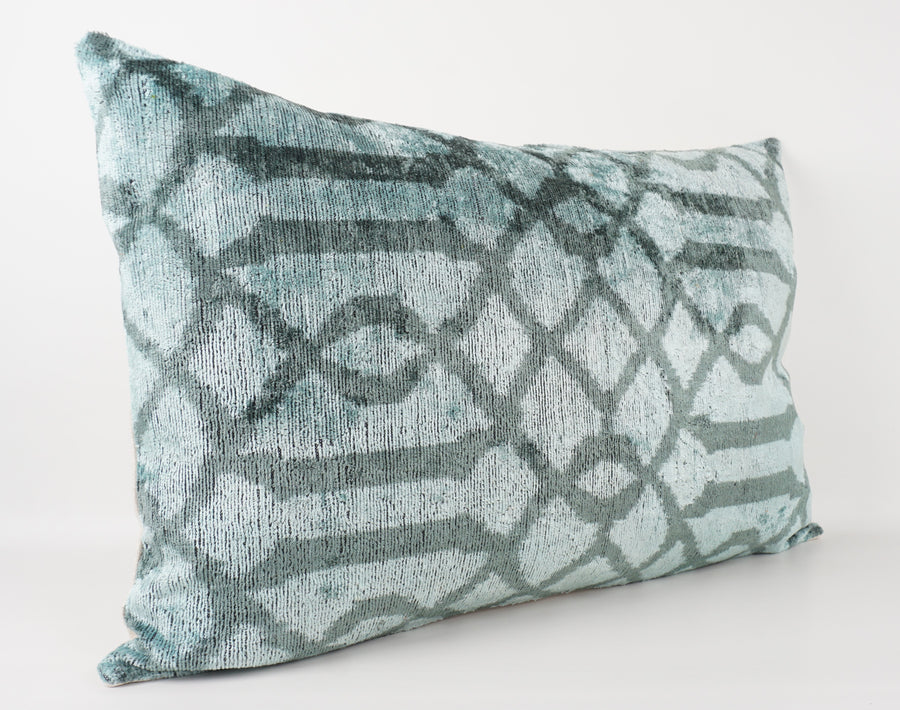 HANDMADE- IKAT SILK/VELVET PILLOWCASE