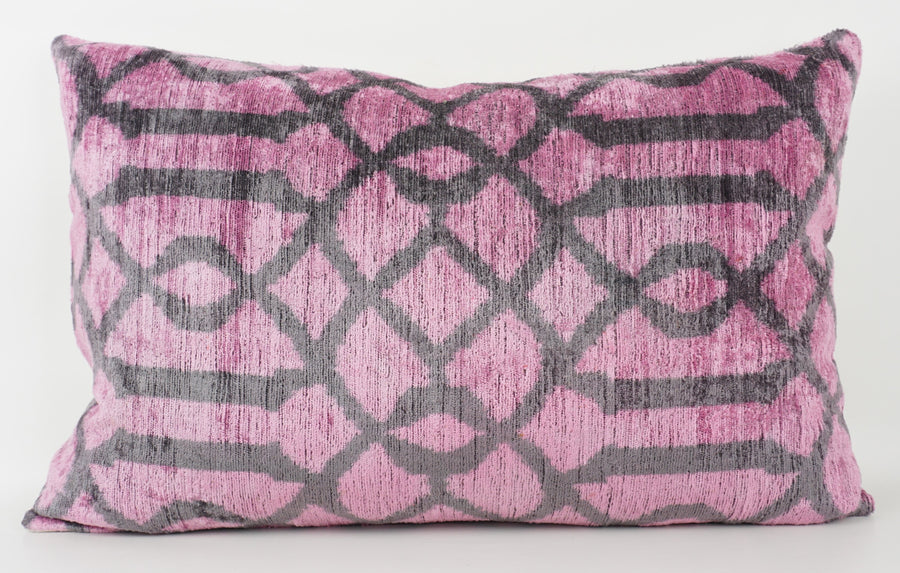 HANDMADE- IKAT SILK/VELVET PILLOWCASE