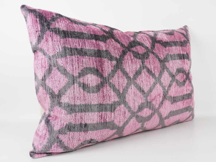 HANDMADE- IKAT SILK/VELVET PILLOWCASE