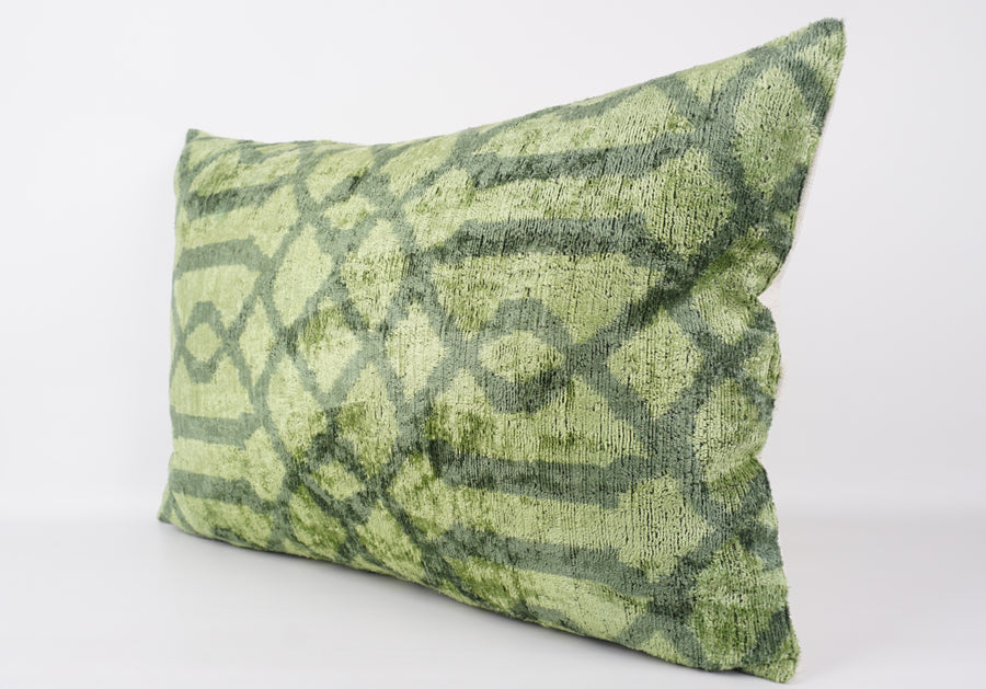 HANDMADE- IKAT SILK/VELVET PILLOWCASE