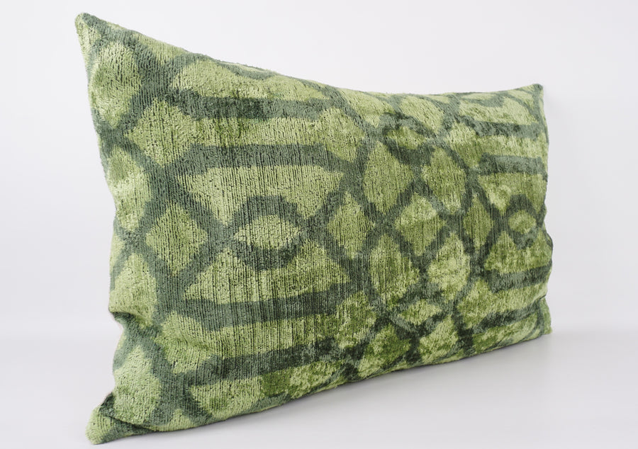 HANDMADE- IKAT SILK/VELVET PILLOWCASE