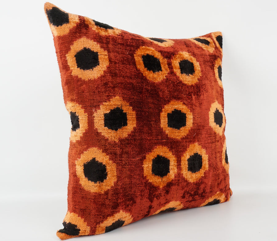 HANDMADE- IKAT SILK/VELVET PILLOWCASE