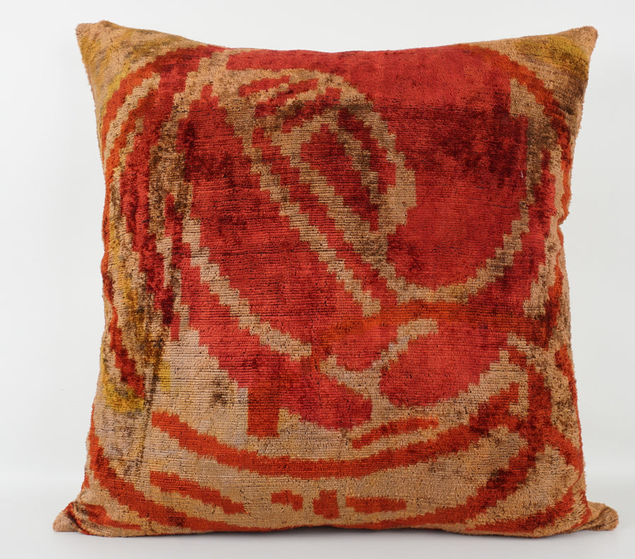 HANDMADE- IKAT SILK/VELVET PILLOWCASE