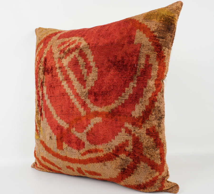 HANDMADE- IKAT SILK/VELVET PILLOWCASE