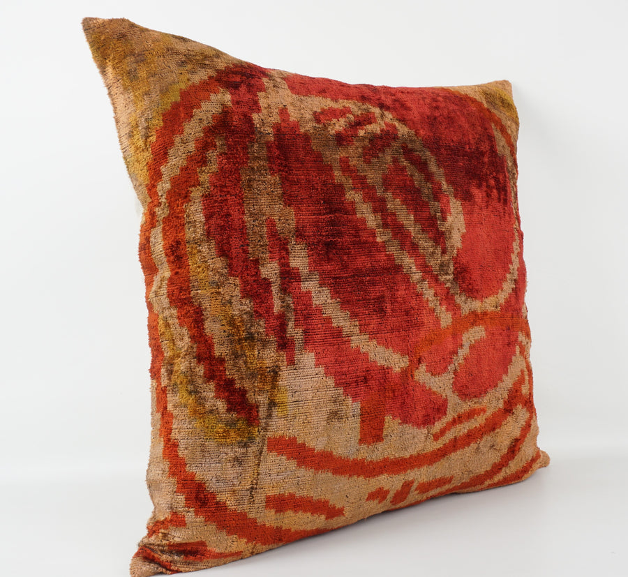 HANDMADE- IKAT SILK/VELVET PILLOWCASE