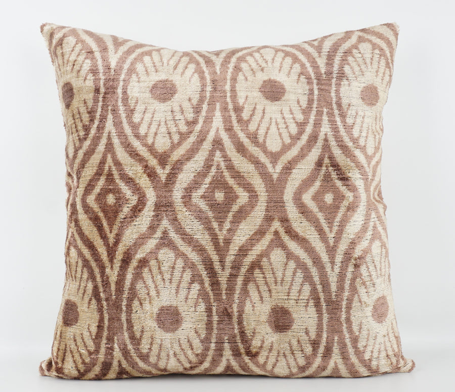 HANDMADE- IKAT SILK/VELVET PILLOWCASE