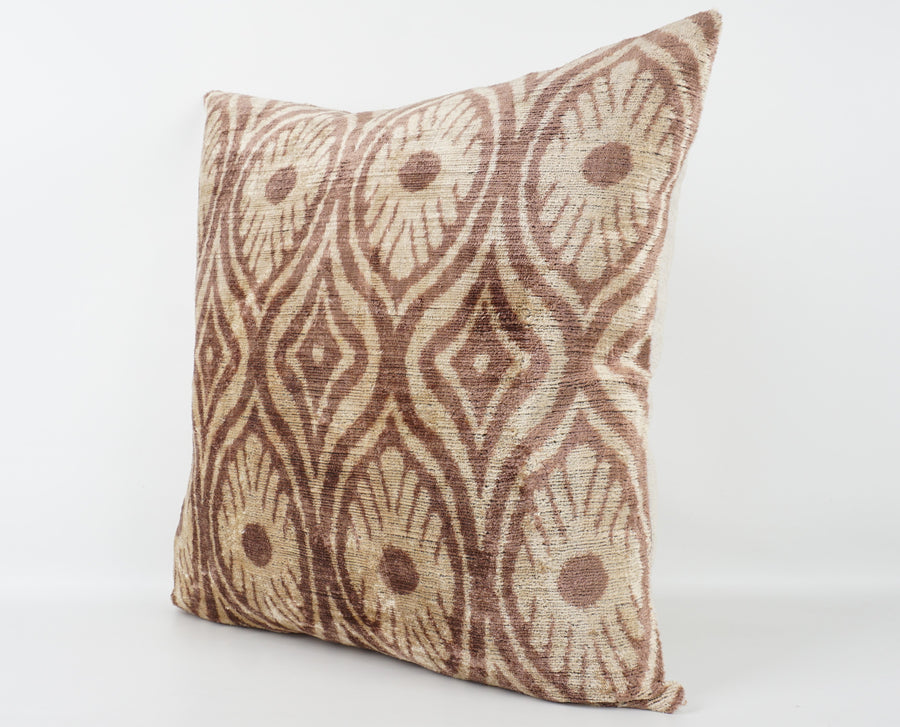 HANDMADE- IKAT SILK/VELVET PILLOWCASE