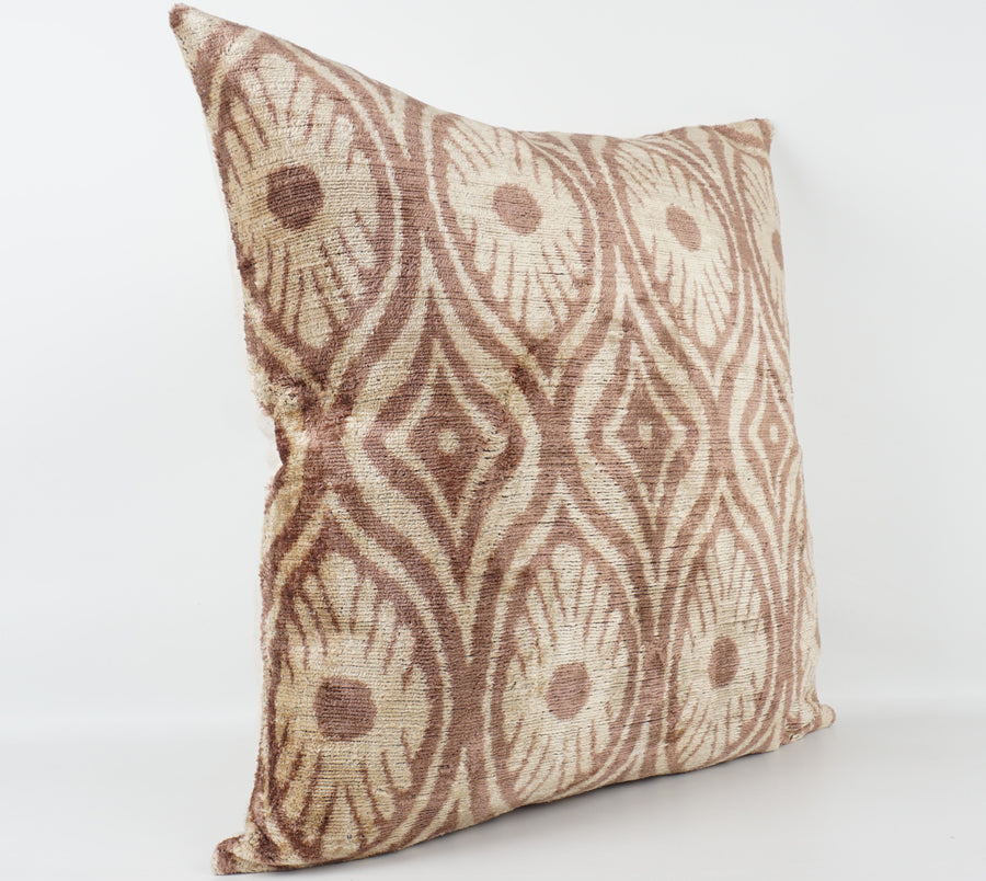 HANDMADE- IKAT SILK/VELVET PILLOWCASE