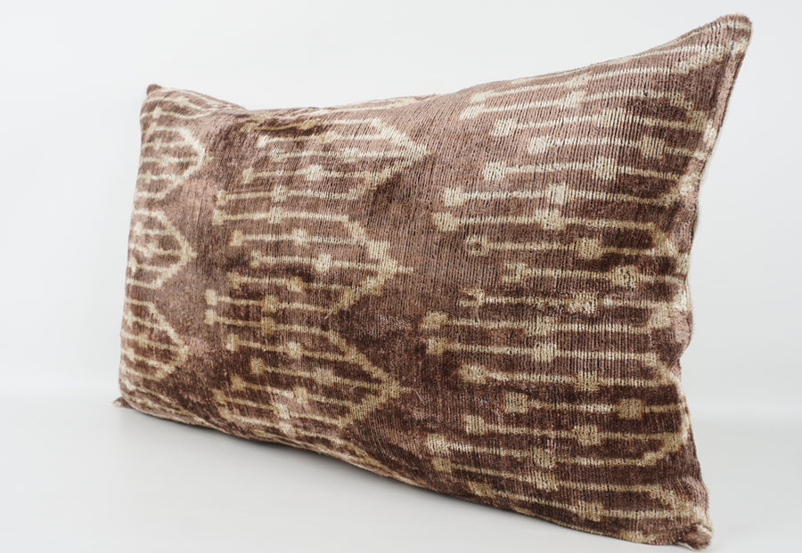 HANDMADE- IKAT SILK/VELVET PILLOWCASE