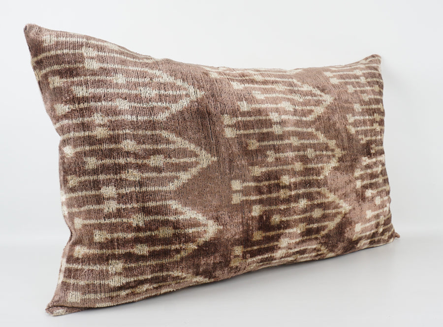 HANDMADE- IKAT SILK/VELVET PILLOWCASE