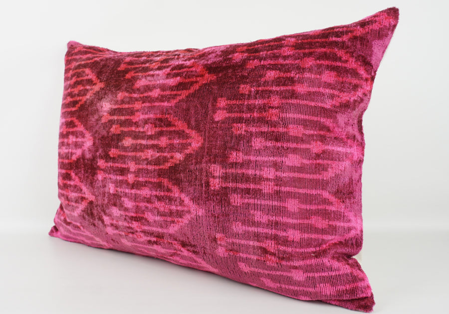 HANDMADE- IKAT SILK/VELVET PILLOWCASE