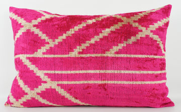 HANDMADE- IKAT SILK/VELVET PILLOWCASE