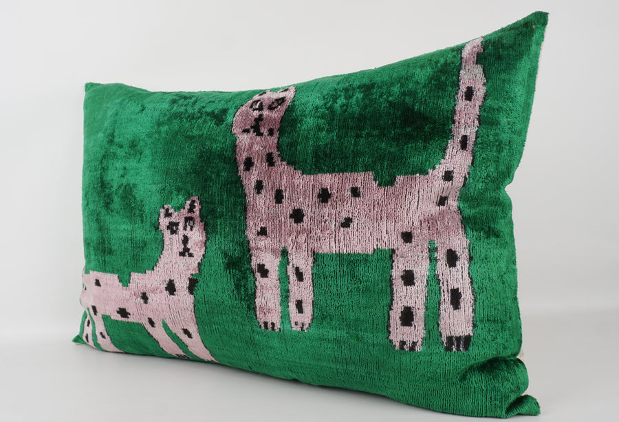 HANDMADE- IKAT SILK/VELVET PILLOWCASE