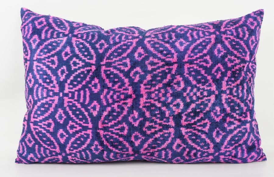 HANDMADE- IKAT SILK/VELVET PILLOWCASE