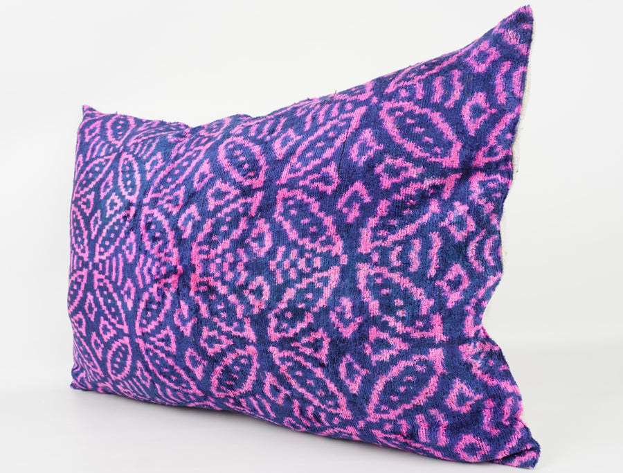 HANDMADE- IKAT SILK/VELVET PILLOWCASE