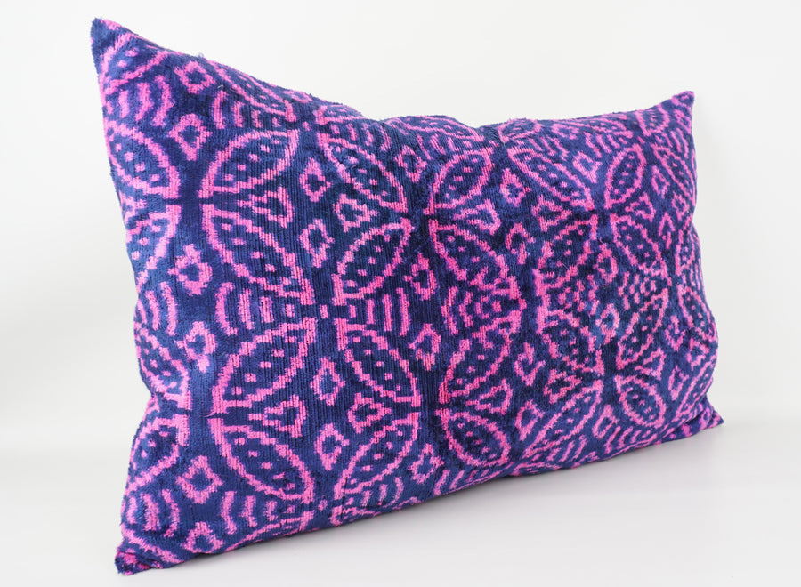 HANDMADE- IKAT SILK/VELVET PILLOWCASE