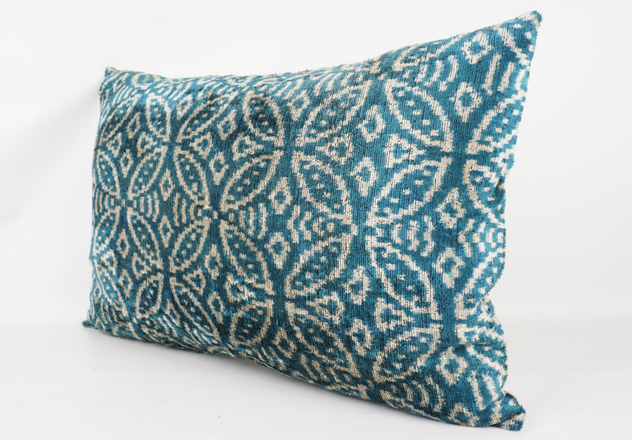 HANDMADE- IKAT SILK/VELVET PILLOWCASE