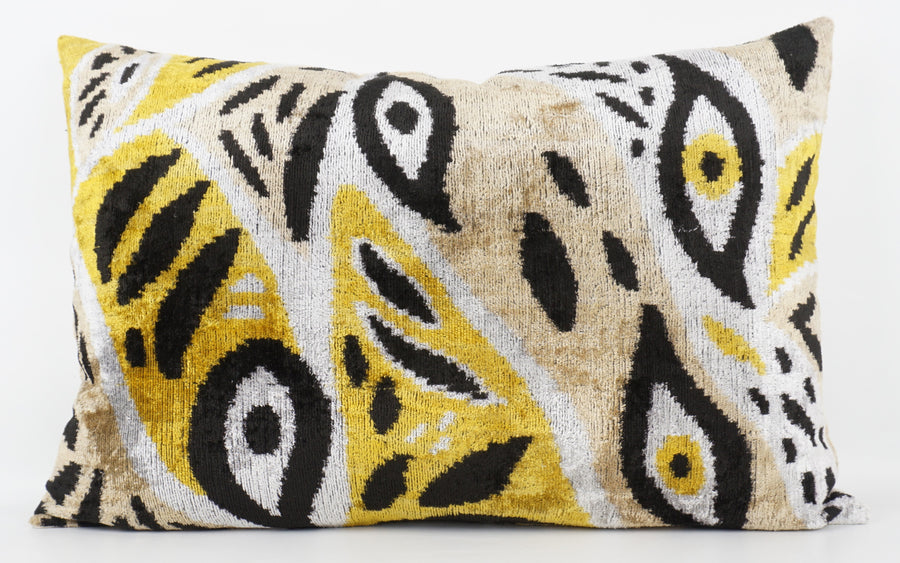 HANDMADE- IKAT SILK/VELVET PILLOWCASE