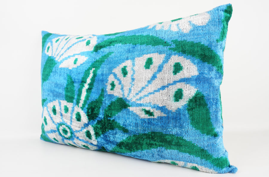 HANDMADE- IKAT SILK/VELVET PILLOWCASE