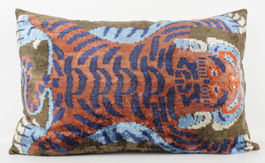 HANDMADE- IKAT SILK/VELVET PILLOWCASE