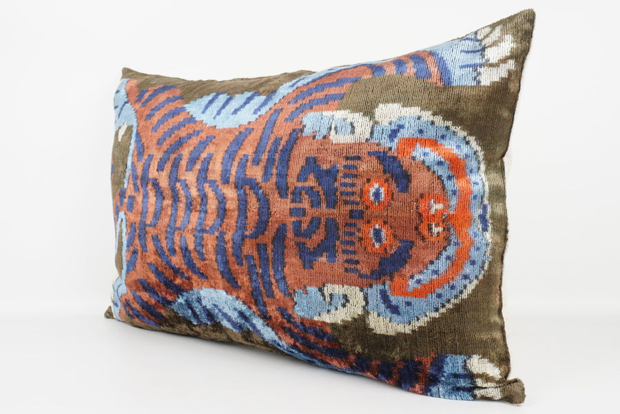 HANDMADE- IKAT SILK/VELVET PILLOWCASE