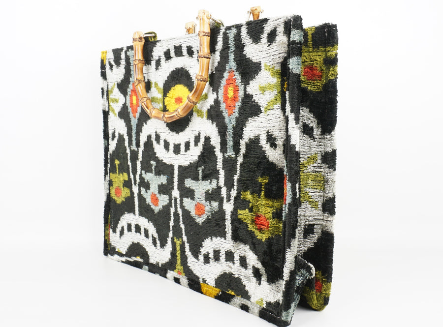 HANDMADE IKAT VELVET BAG