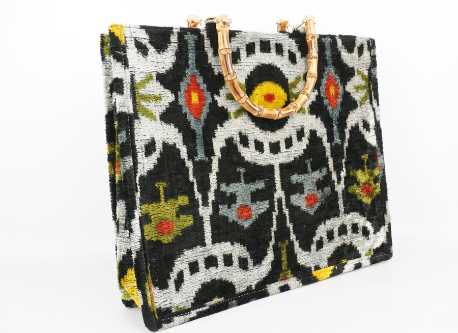 HANDMADE IKAT VELVET BAG