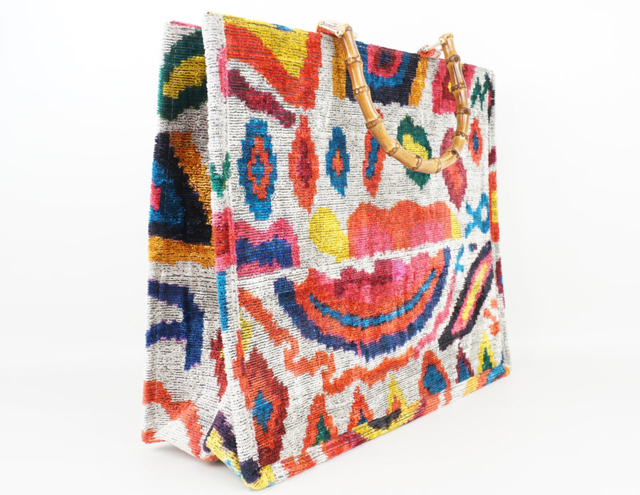 HANDMADE IKAT VELVET BAG