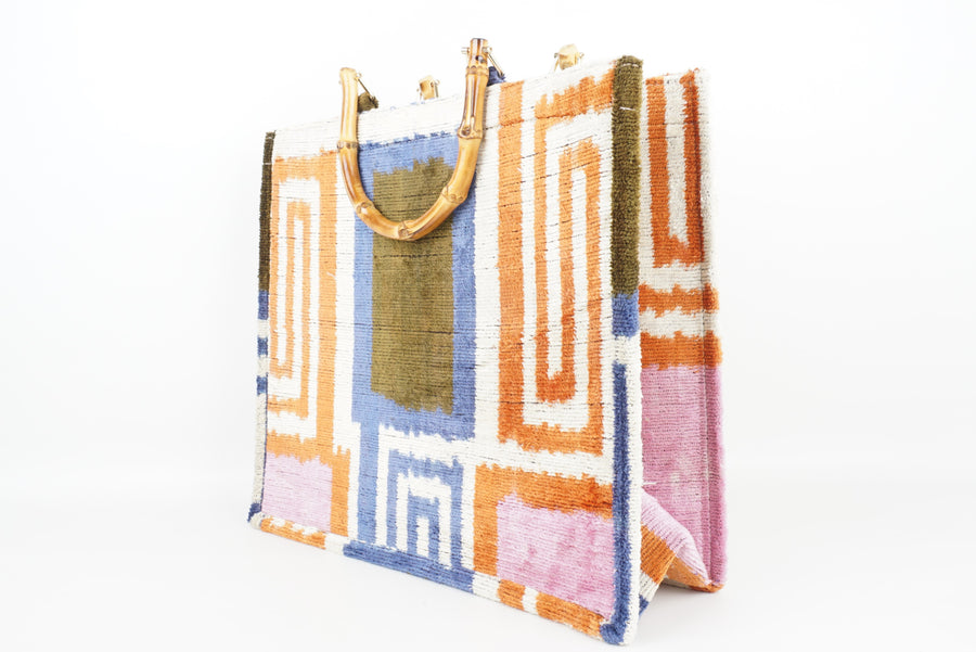 HANDMADE IKAT VELVET BAG