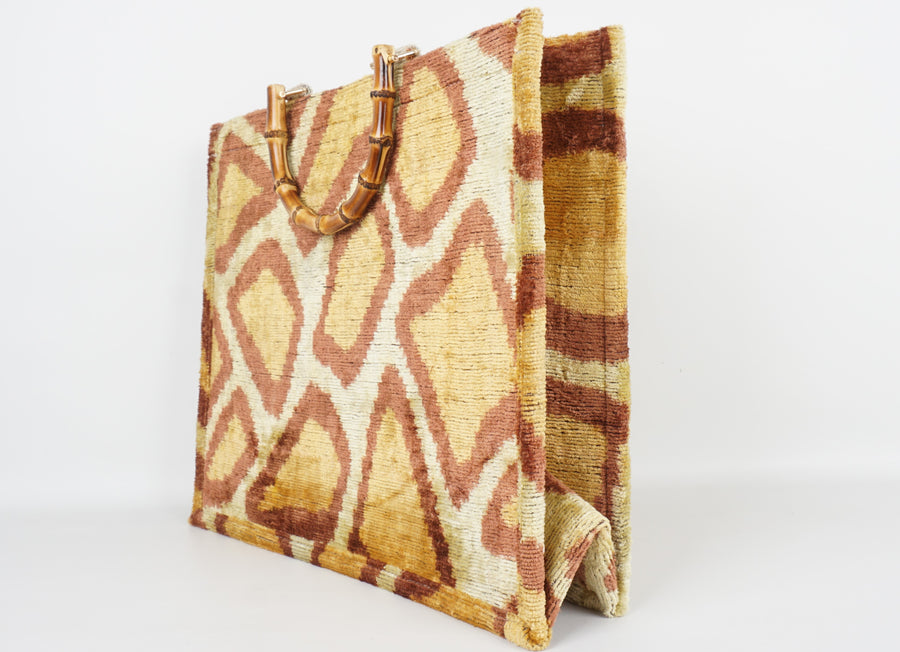 HANDMADE IKAT VELVET BAG