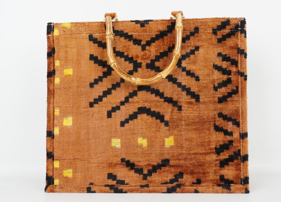 HANDMADE IKAT VELVET BAG