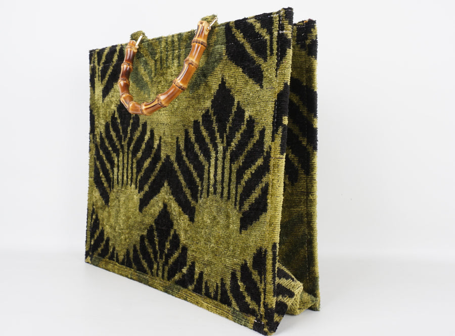 HANDMADE IKAT VELVET BAG