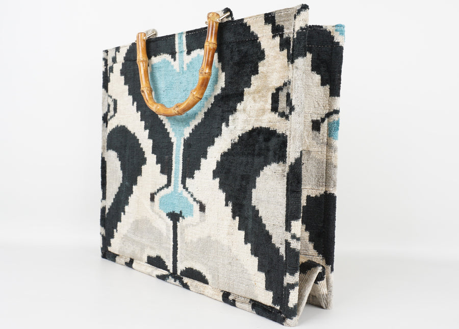 HANDMADE IKAT VELVET BAG