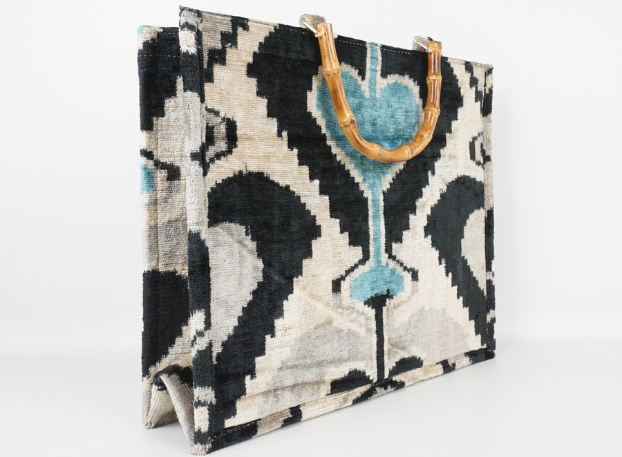 HANDMADE IKAT VELVET BAG