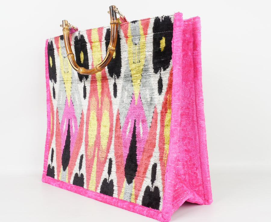 HANDMADE IKAT VELVET BAG