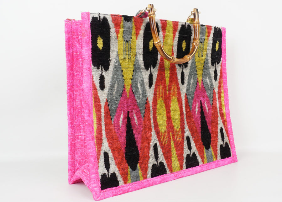 HANDMADE IKAT VELVET BAG