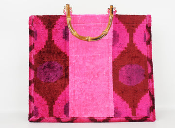 HANDMADE IKAT VELVET BAG