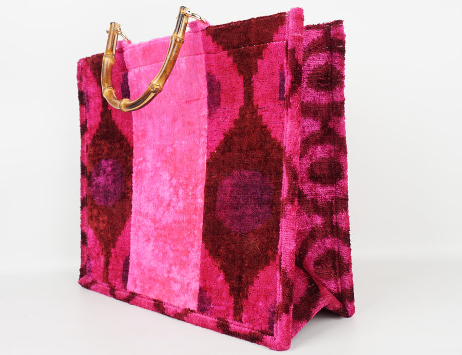 HANDMADE IKAT VELVET BAG