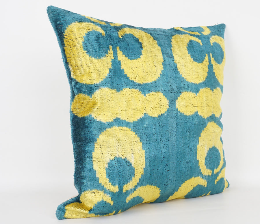 HANDMADE- IKAT SILK/VELVET PILLOWCASE