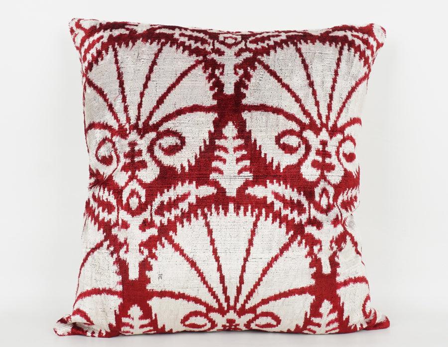 HANDMADE- IKAT SILK/VELVET PILLOWCASE