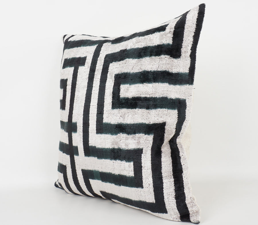 HANDMADE- IKAT SILK/VELVET PILLOWCASE