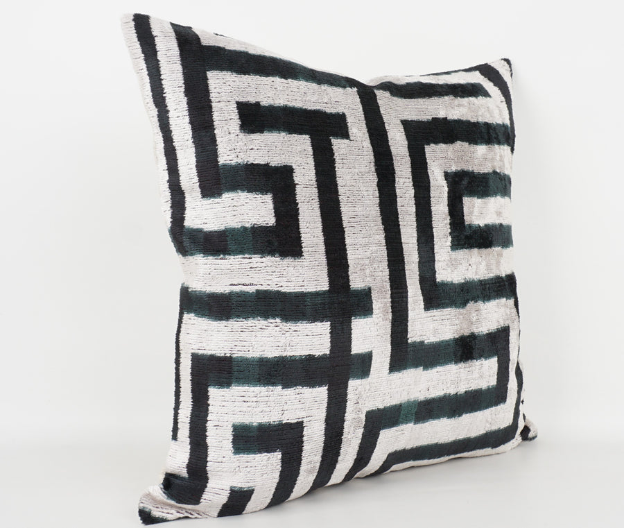 HANDMADE- IKAT SILK/VELVET PILLOWCASE